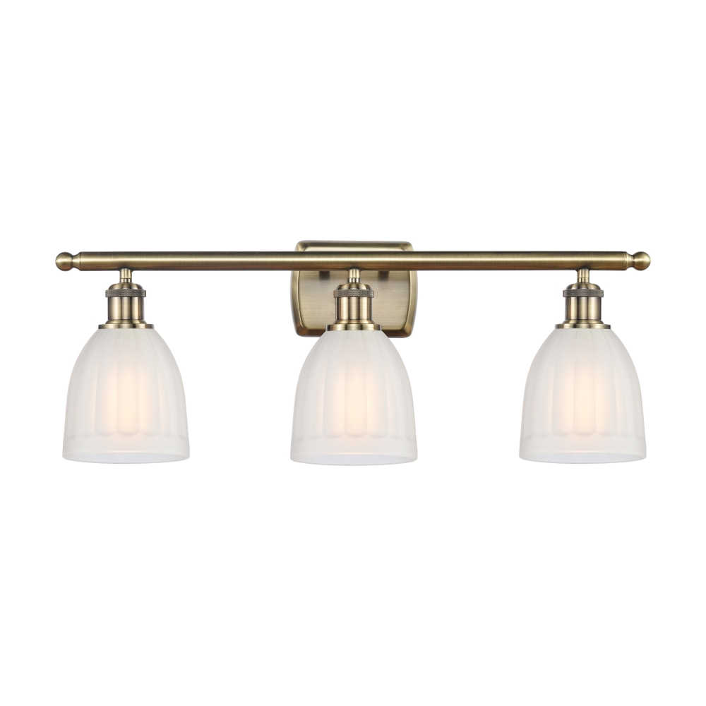 Innovations 516-3W-AB-G441 Brookfield 3 Light Bath Vanity Light part of the Ballston Collection in Antique Brass