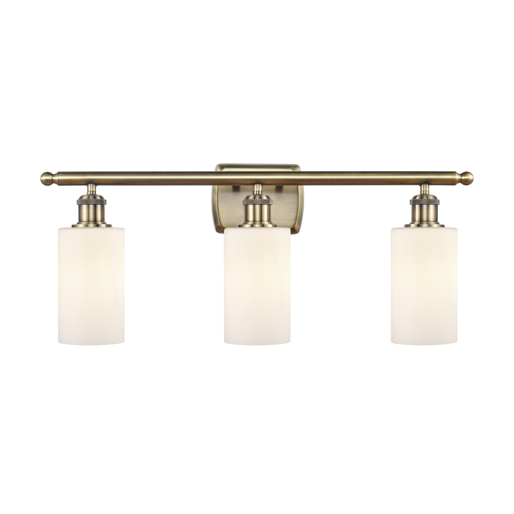 Innovations 516-3W-AB-G801 Clymer 3 Light Bath Vanity Light part of the Ballston Collection in Antique Brass