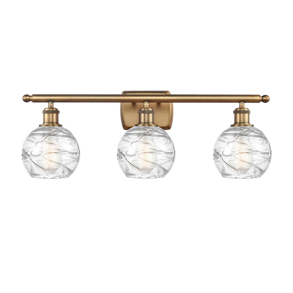Innovations 516-3W-BB-G1213-6 Brushed Brass Small Deco Swirl 3 Light Bath Vanity Light