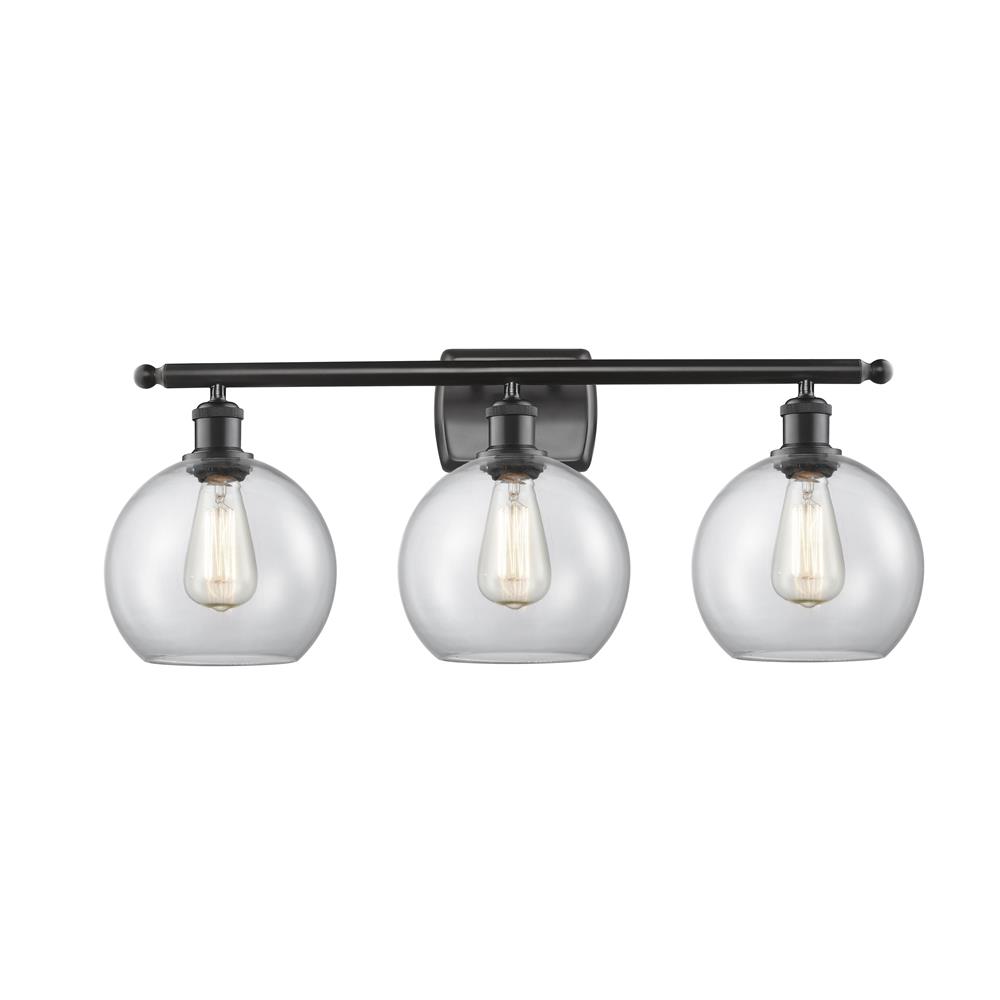 Innovations 516-3W-BK-G122-LED 3 Light Vintage Dimmable LED Athens 26 inch Bathroom Fixture