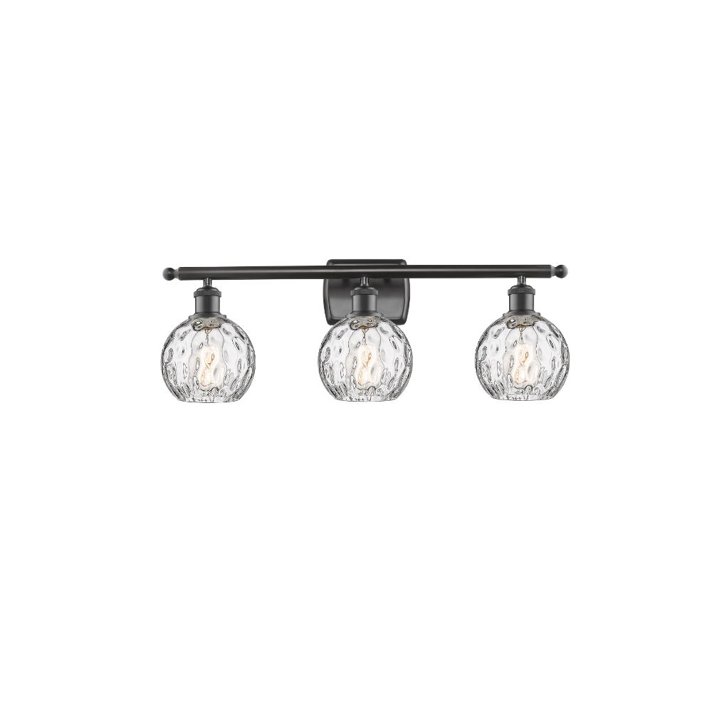 Innovations 516-3W-OB-G1215-6 Athens Water Glass 3 Light 26 inch Bath Vanity Light in Oil Rubbed Bronze