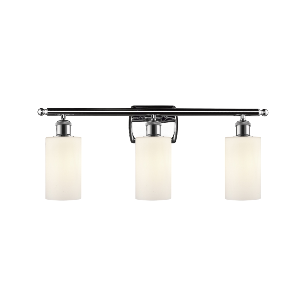 Innovations 516-3W-PC-G801 Clymer 3 Light Bath Vanity Light part of the Ballston Collection in Polished Chrome