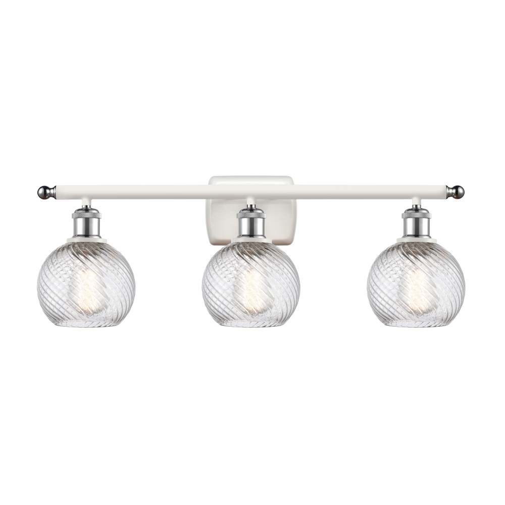 Innovations 516-3W-WPC-G1213-6 Deco Swirl 3 Light 26 inch Bath Vanity Light in White and Polished Chrome