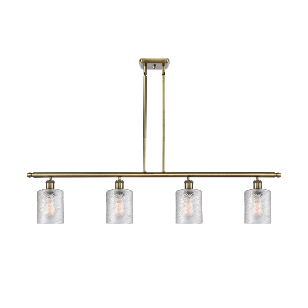 Innovations 516-4I-AB-G112 Cobbleskill 4 Light Island Light part of the Ballston Collection in Antique Brass