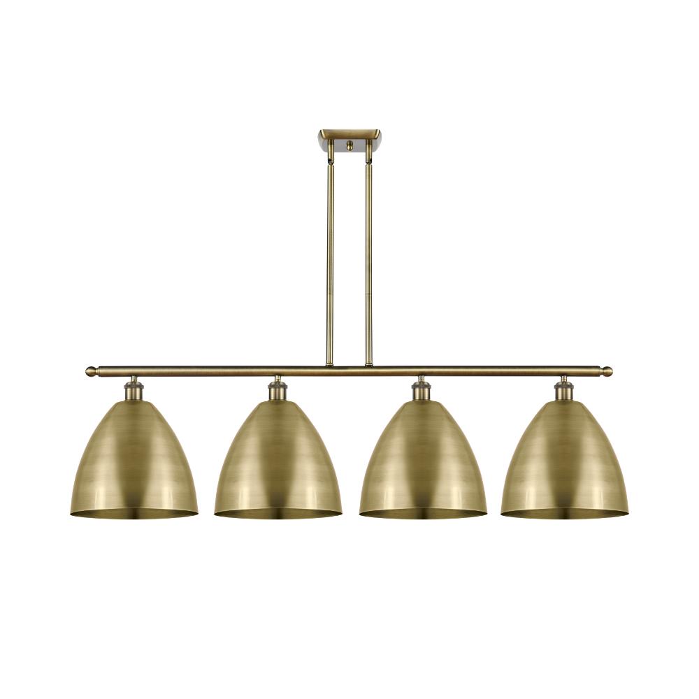 Innovations 516-4I-AB-MBD-12-AB Ballston Dome Island Light in Antique Brass with Antique Brass Ballston Dome Cone Metal Shade