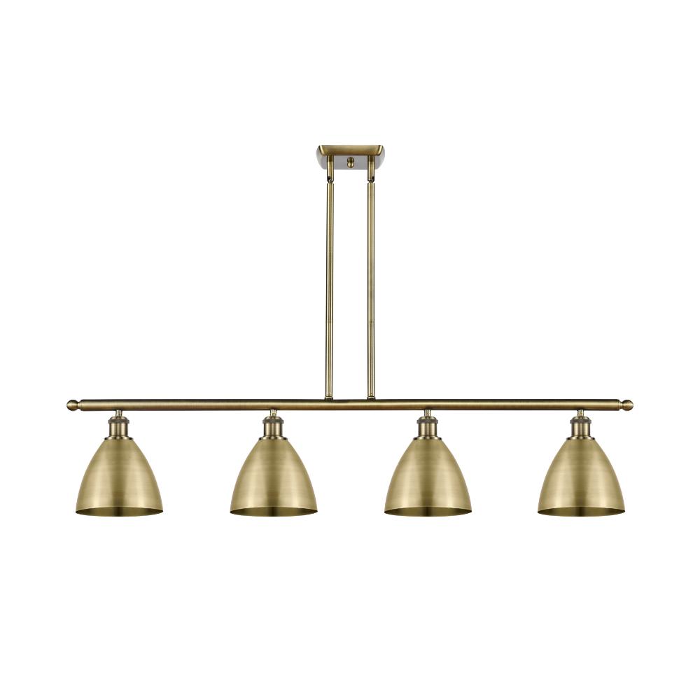 Innovations 516-4I-AB-MBD-75-AB Ballston Dome Island Light in Antique Brass with Antique Brass Ballston Dome Cone Metal Shade