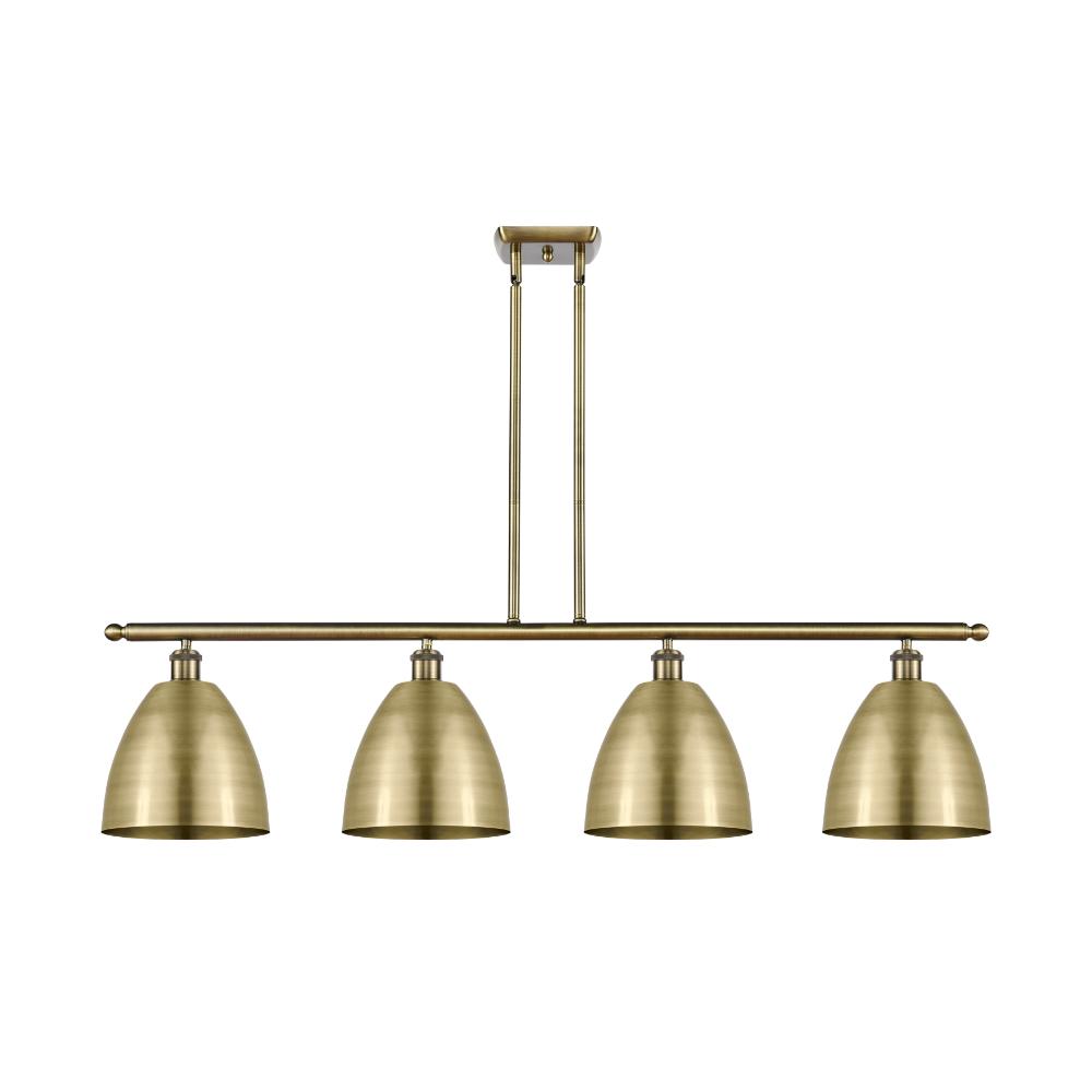 Innovations 516-4I-AB-MBD-9-AB Ballston Dome Island Light in Antique Brass with Antique Brass Ballston Dome Cone Metal Shade