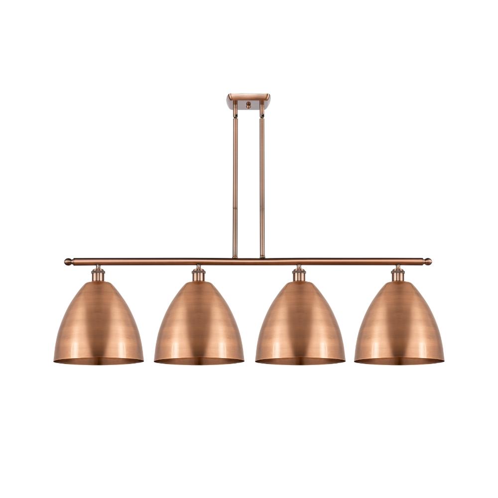 Innovations 516-4I-AC-MBD-12-AC-LED Ballston Dome Island Light in Antique Copper with Antique Copper Ballston Dome Cone Metal Shade