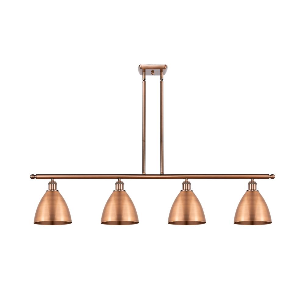 Innovations 516-4I-AC-MBD-75-AC Ballston Dome Island Light in Antique Copper with Antique Copper Ballston Dome Cone Metal Shade