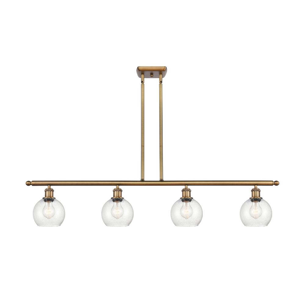 Innovations 516-4I-BB-G124-6-LED Athens 4 Light  48 inch Island Light in Brushed Brass