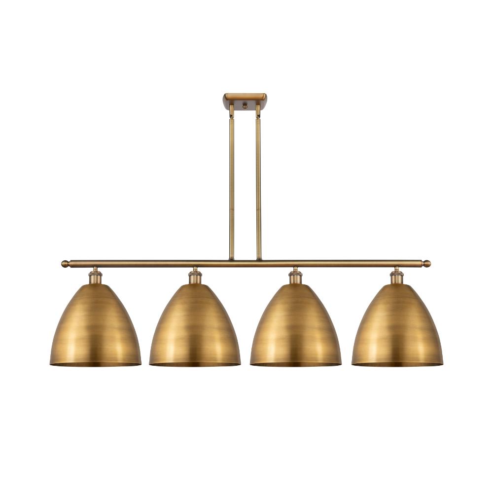 Innovations 516-4I-BB-MBD-12-BB Ballston Dome Island Light in Brushed Brass with Brushed Brass Ballston Dome Cone Metal Shade