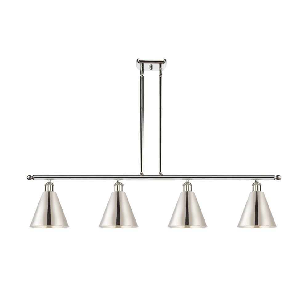 Innovations 516-4I-PN-MBC-8-PN Ballston Cone Island Light in Polished Nickel with Polished Nickel Ballston Cone Cone Metal Shade