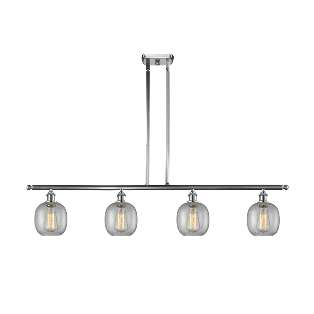 Innovations 516-4I-SN-G104-LED 4 Light Vintage Dimmable LED Belfast 48 inch Island Light Vintage Dimmable LED in Brushed Satin Nickel