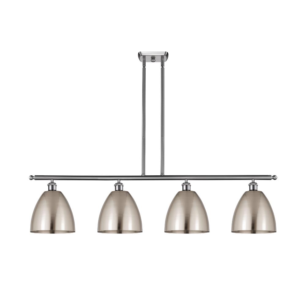 Innovations 516-4I-SN-MBD-9-SN Ballston Dome Island Light in Brushed Satin Nickel with Brushed Satin Nickel Ballston Dome Cone Metal Shade