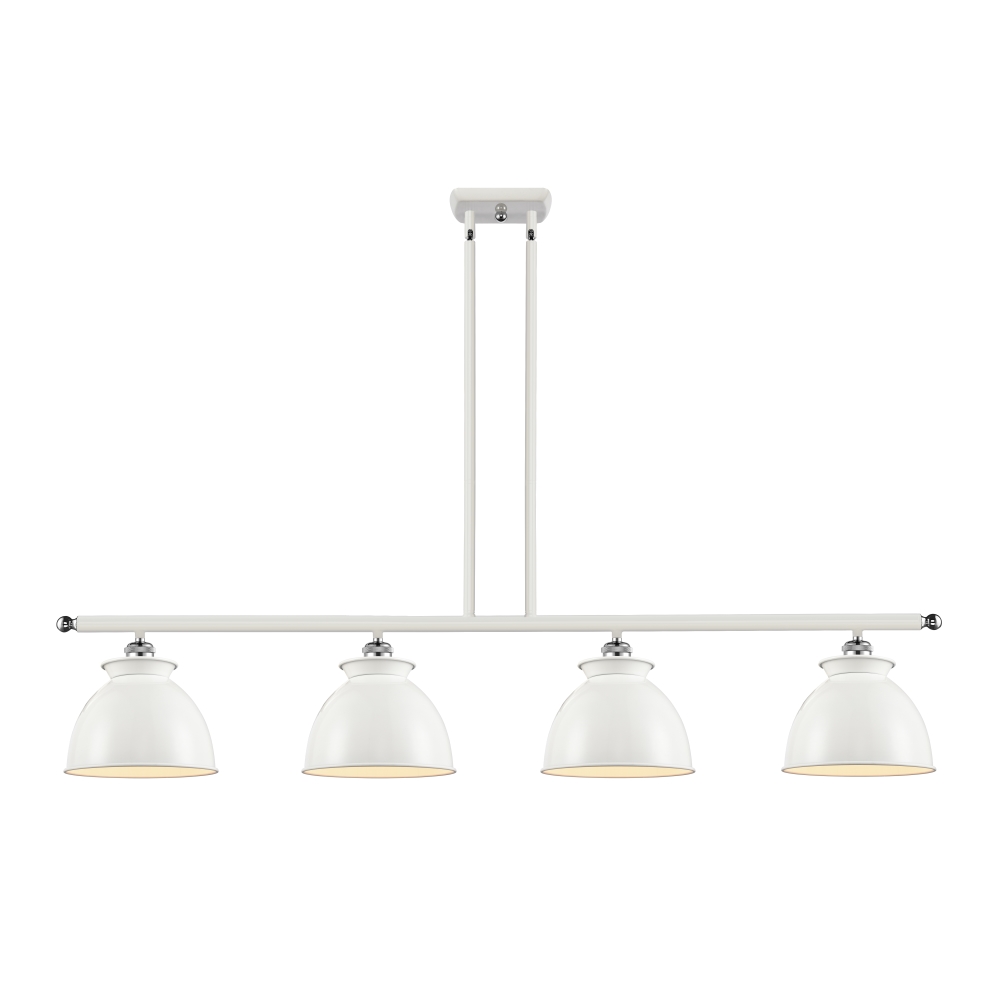 Innovations 516-4I-WPC-M14-W Adirondack 4 Light Island Light part of the Ballston Collection in White and Polished Chrome
