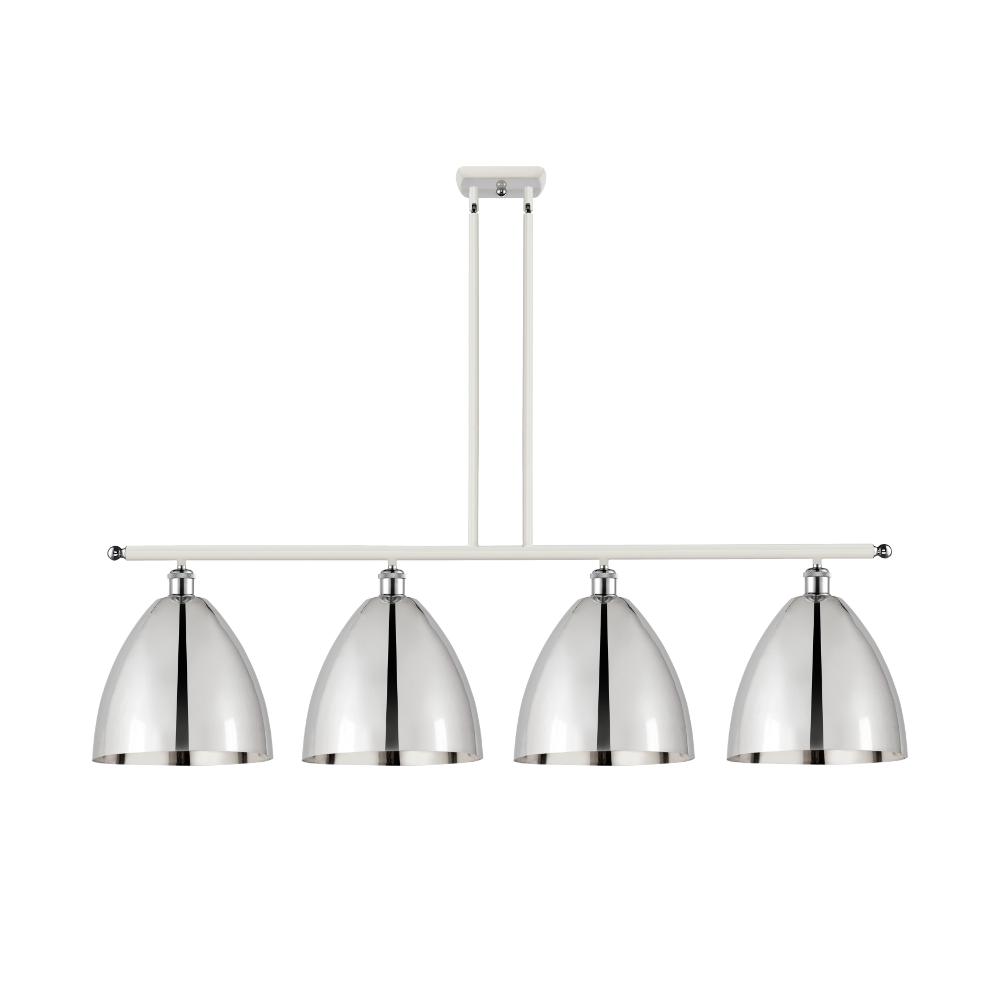 Innovations 516-4I-WPC-MBD-12-PC-LED Ballston Dome Island Light in White and Polished Chrome with Polished Chrome Ballston Dome Cone Metal Shade