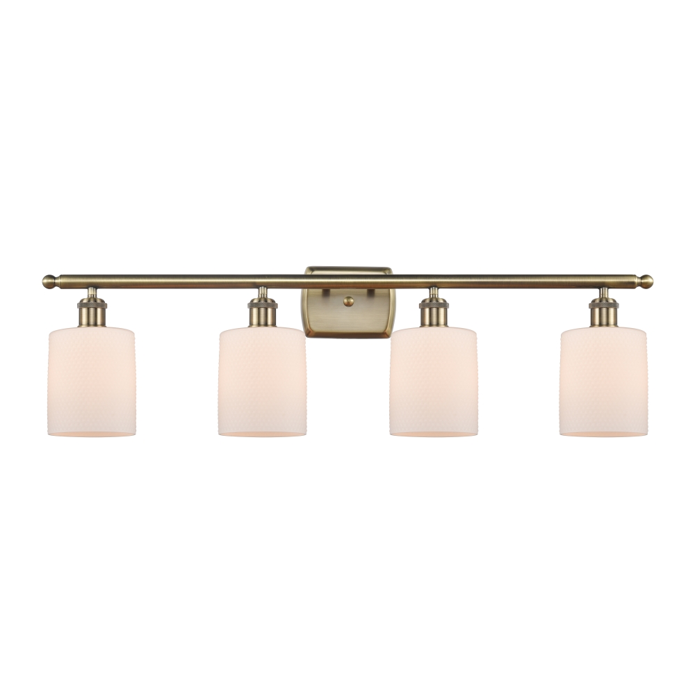 Innovations 516-4W-AB-G111 Cobbleskill 4 Light Bath Vanity Light part of the Ballston Collection in Antique Brass