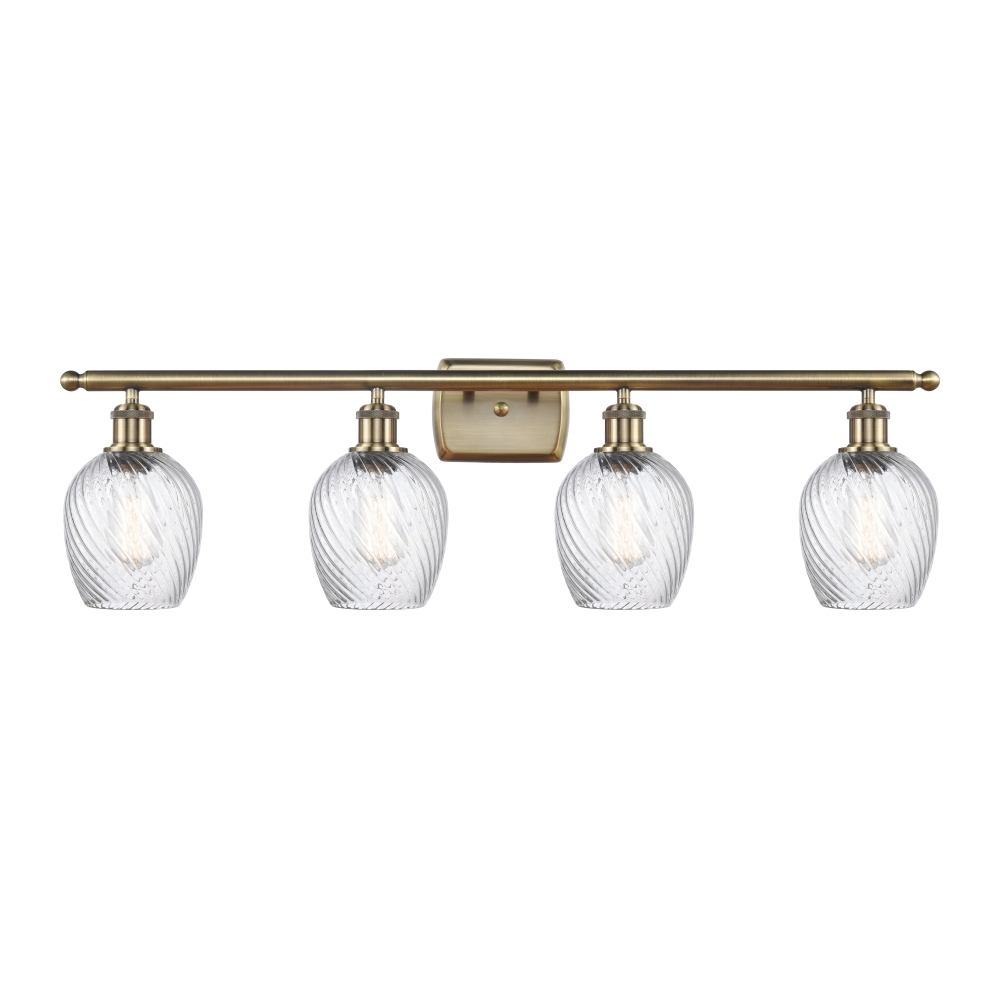 Innovations 516-4W-AB-G292 Salina 4 Light Bath Vanity Light part of the Ballston Collection in Antique Brass