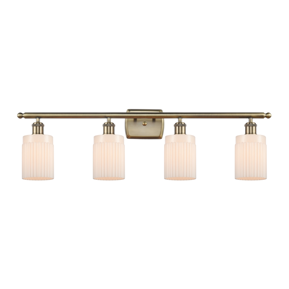 Innovations 516-4W-AB-G341 Hadley 4 Light Bath Vanity Light part of the Ballston Collection in Antique Brass