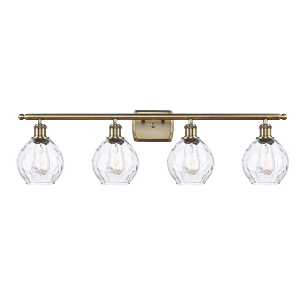 Innovations 516-4W-AB-G362 Small Waverly 4 Light Bath Vanity Light part of the Ballston Collection in Antique Brass