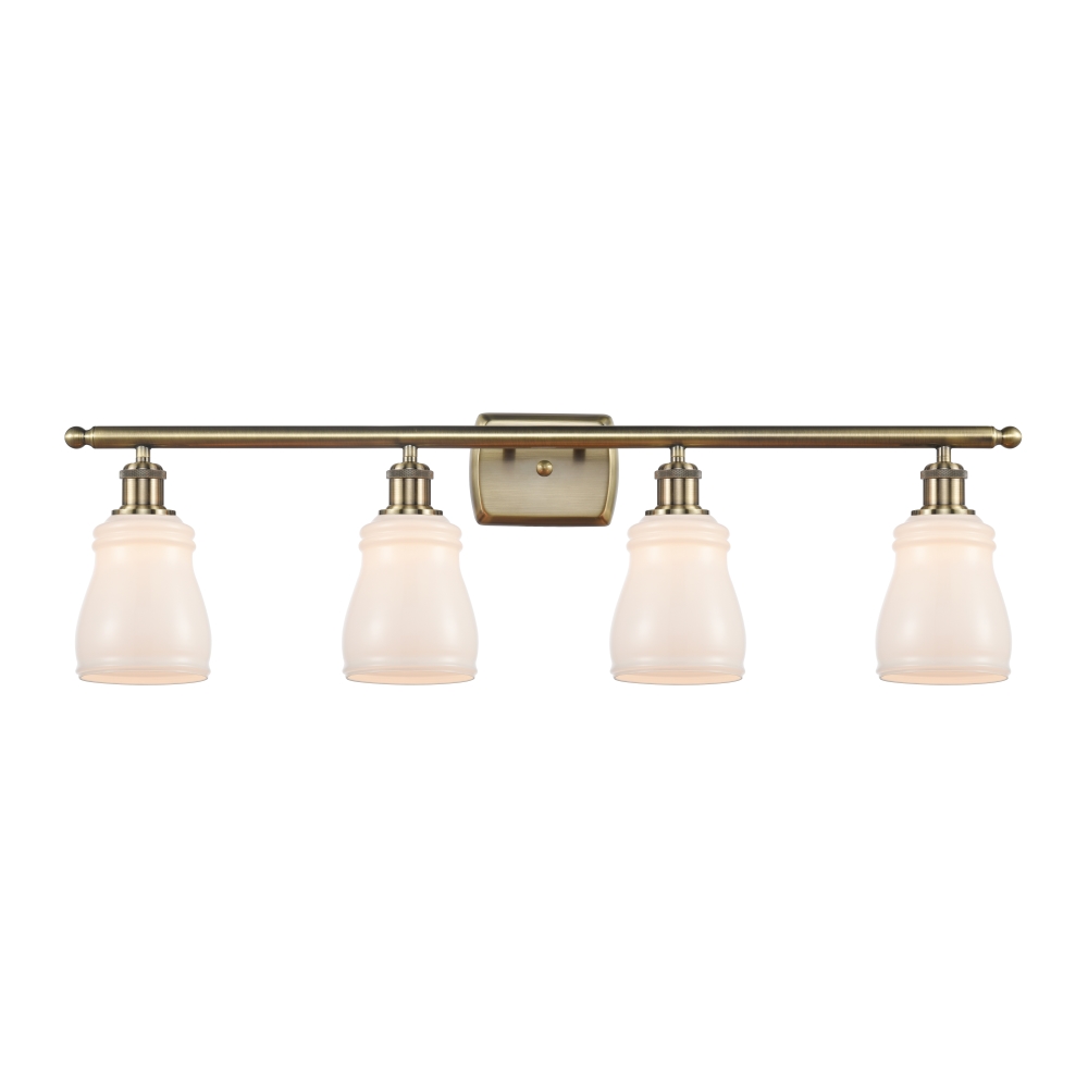 Innovations 516-4W-AB-G391-LED Ellery 4 Light Bath Vanity Light part of the Ballston Collection in Antique Brass