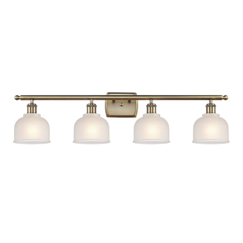 Innovations 516-4W-AB-G411-LED Dayton 4 Light Bath Vanity Light part of the Ballston Collection in Antique Brass