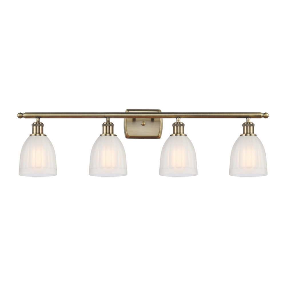 Innovations 516-4W-AB-G441-LED Brookfield 4 Light Bath Vanity Light part of the Ballston Collection in Antique Brass