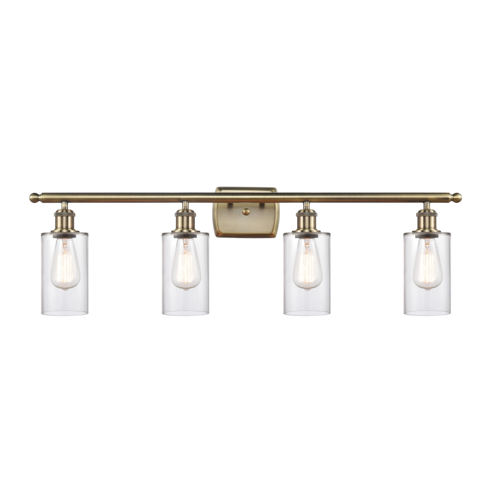 Innovations 516-4W-AB-G802 Clymer 4 Light Bath Vanity Light part of the Ballston Collection in Antique Brass