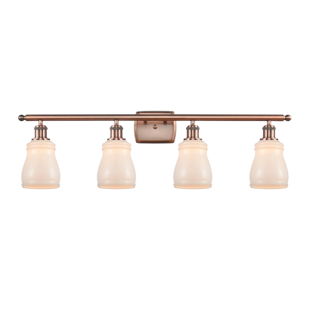 Innovations 516-4W-AC-G391-LED Ellery 4 Light Bath Vanity Light part of the Ballston Collection in Antique Copper