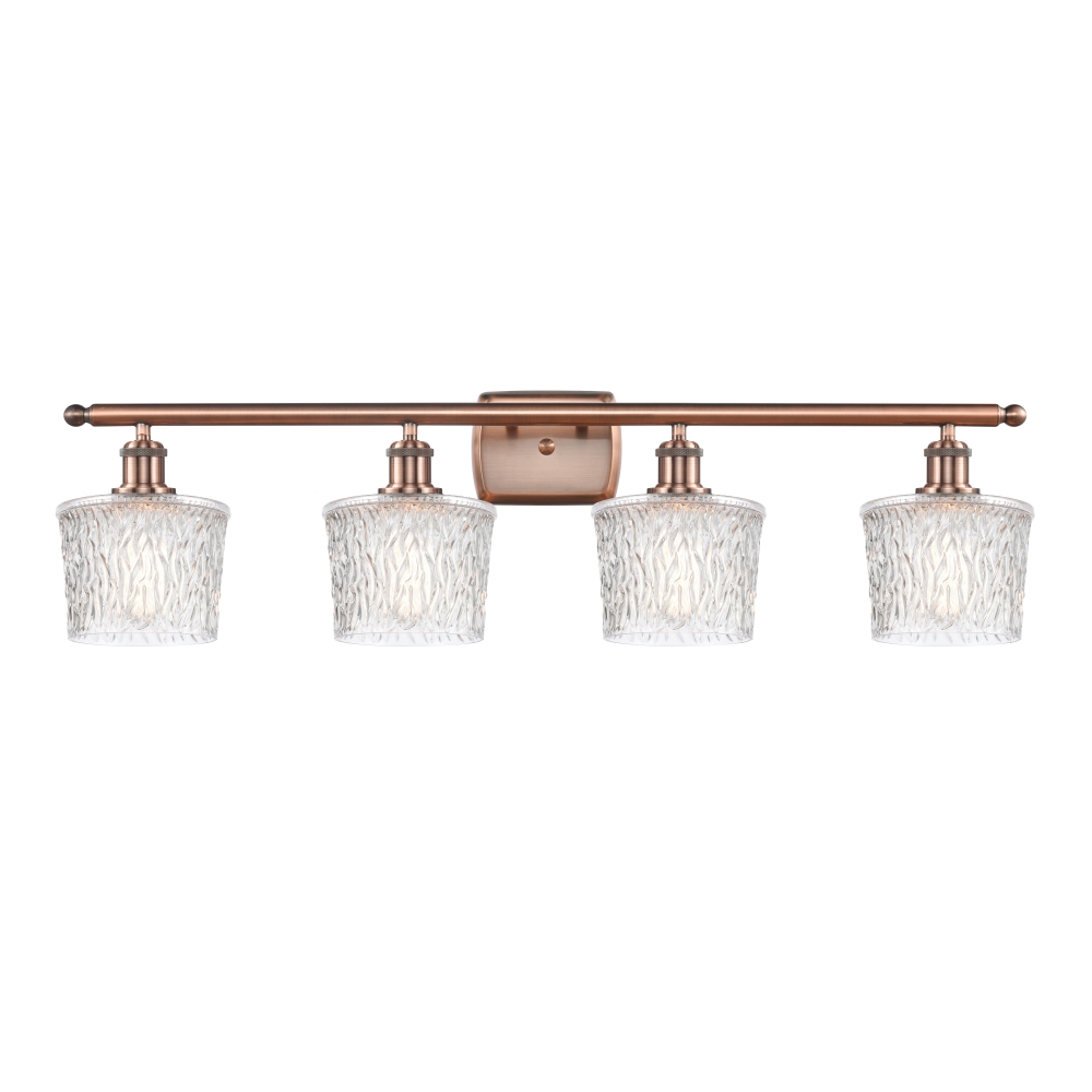 Innovations 516-4W-AC-G402 Niagra 4 Light Bath Vanity Light part of the Ballston Collection in Antique Copper