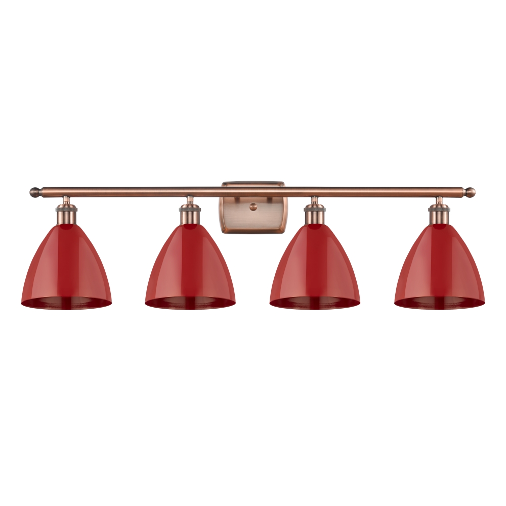 Innovations 516-4W-AC-MBD-75-RD Plymouth Dome 4 Light inch Bath Vanity Light in Antique Copper