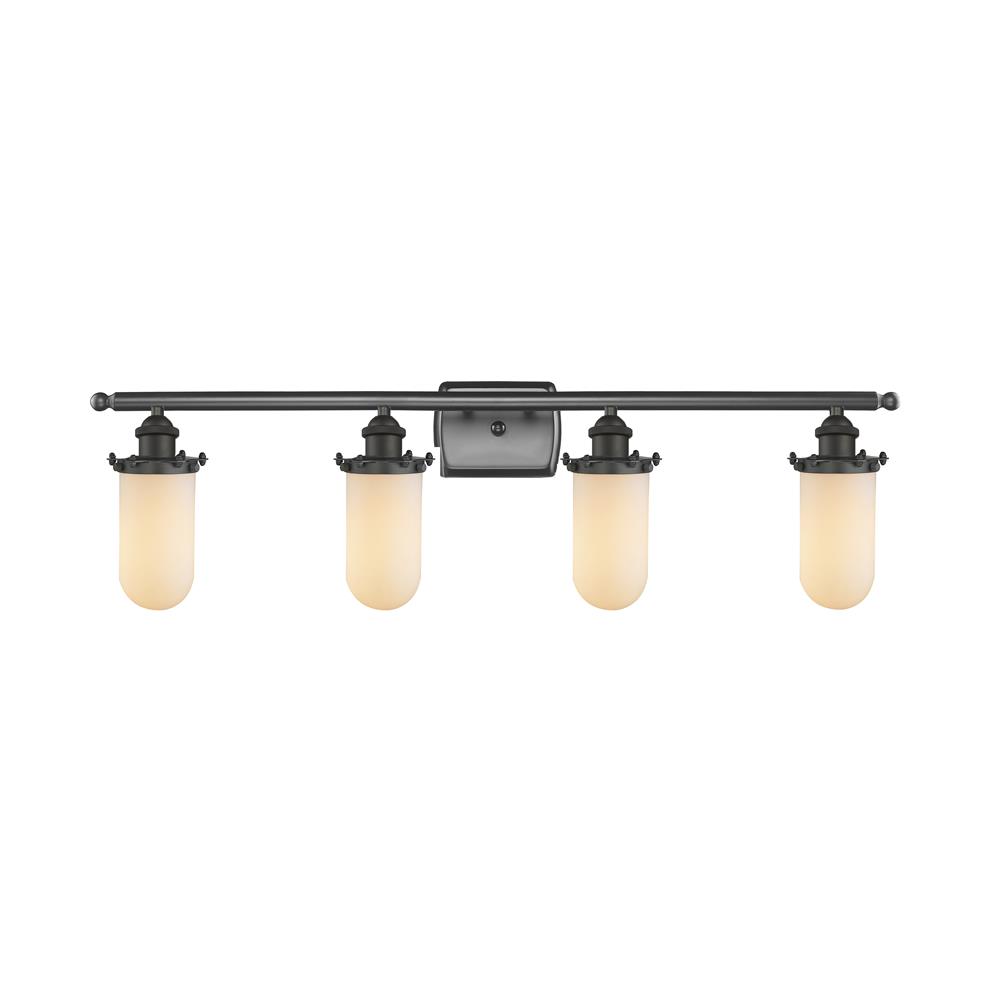 Innovations 516-4W-OB-232-W-LED 4 Light Vintage Dimmable, White Glass LED Kingsbury 36 inch Bathroom Fixture