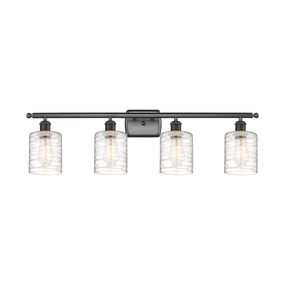 Innovations 516-4W-OB-G1113 Cobbleskill 4 Light Bath Vanity Light part of the Ballston Collection in Oil Rubbed Bronze