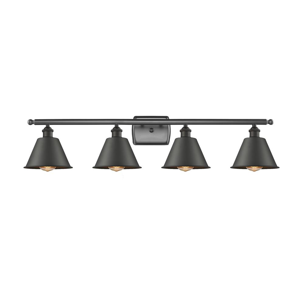 Innovations 516-4W-OB-M8-LED 4 Light Vintage Dimmable LED Smithfield 36 inch Bathroom Fixture in Oil Rubbed Bronze