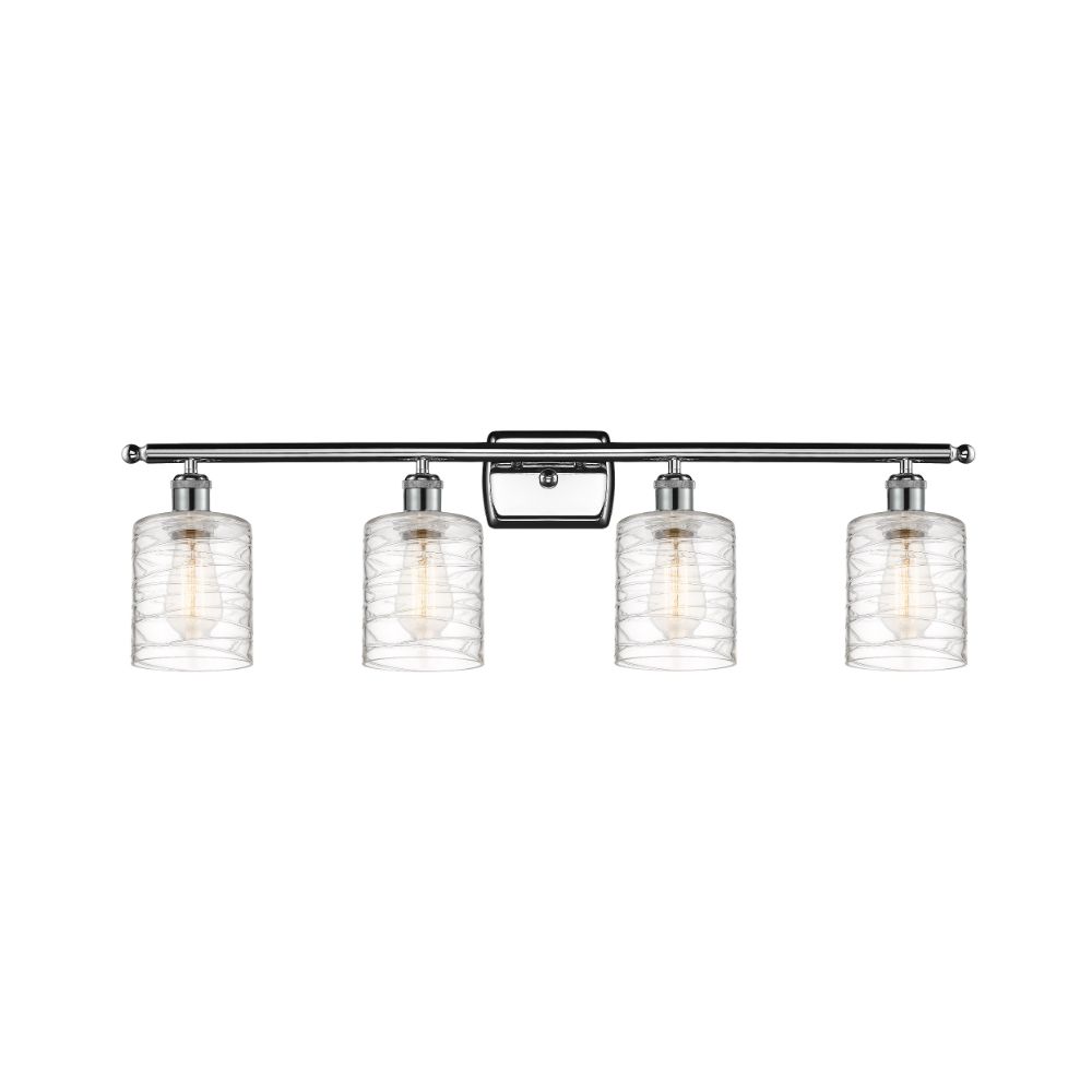 Innovations 516-4W-PC-G1113 Cobbleskill 4 Light Bath Vanity Light part of the Ballston Collection in Polished Chrome