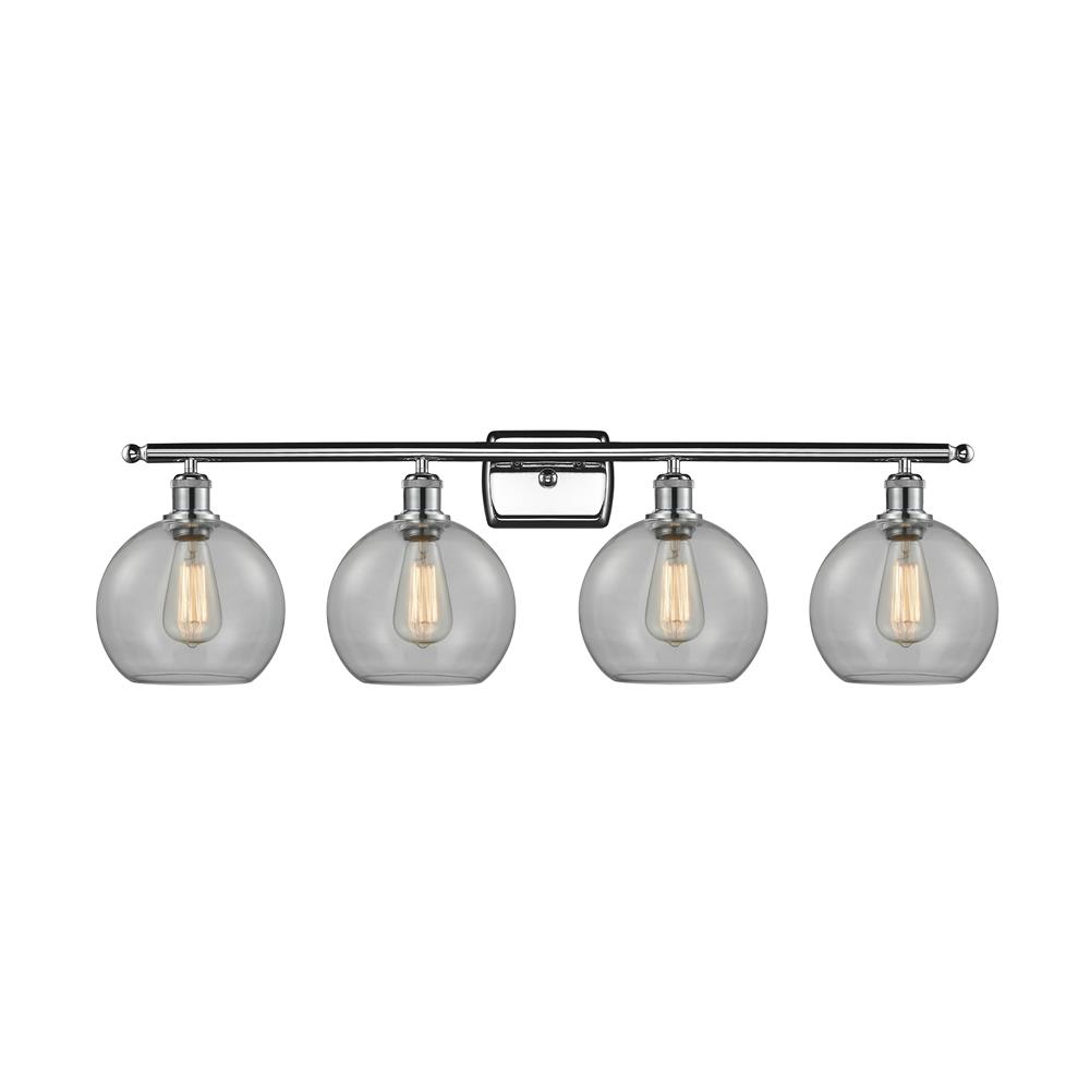 Innovations 516-4W-PC-G122-LED 4 Light Vintage Dimmable LED Athens 36 inch Bathroom Fixture in Polished Chrome
