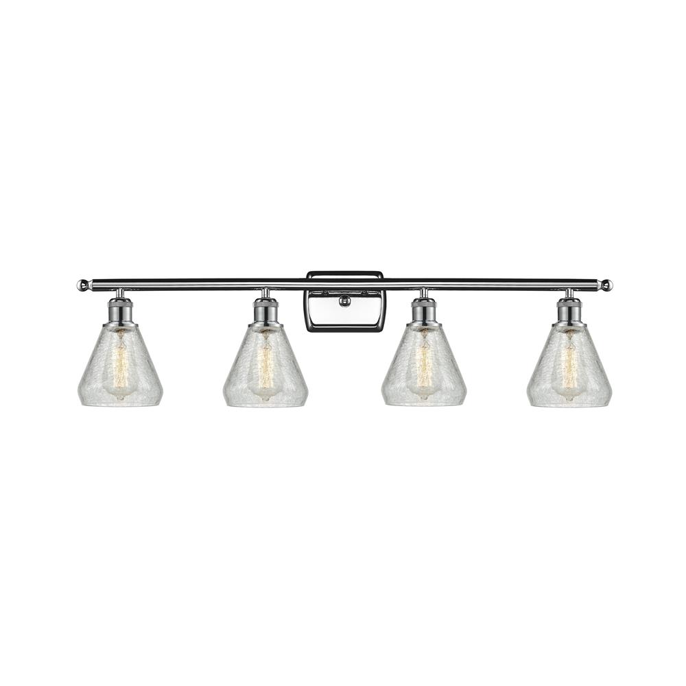 Innovations 516-4W-PC-G275 4 Light Conesus 36 inch Bathroom Fixture in Polished Chrome