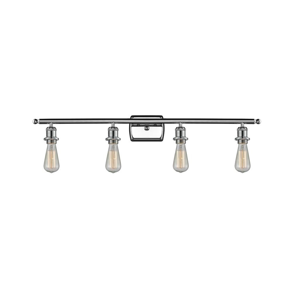 Innovations 516-4W-PC-LED 4 Light Vintage Dimmable LED Bare Bulb 36 inch Bathroom Fixture in Polished Chrome