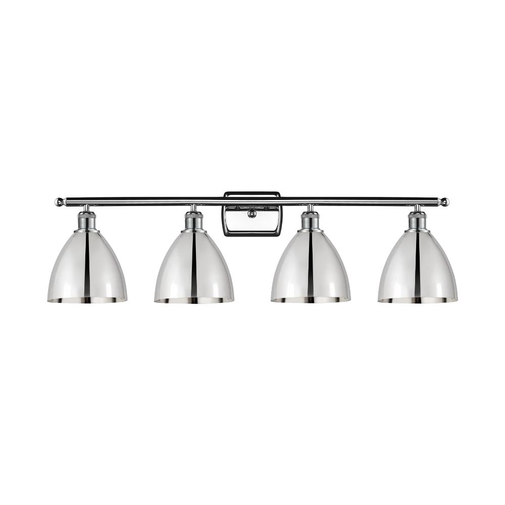 Innovations 516-4W-PC-MBD-75-PC Ballston Dome Bath Vanity Light in Polished Chrome with Polished Chrome Ballston Dome Cone Metal Shade