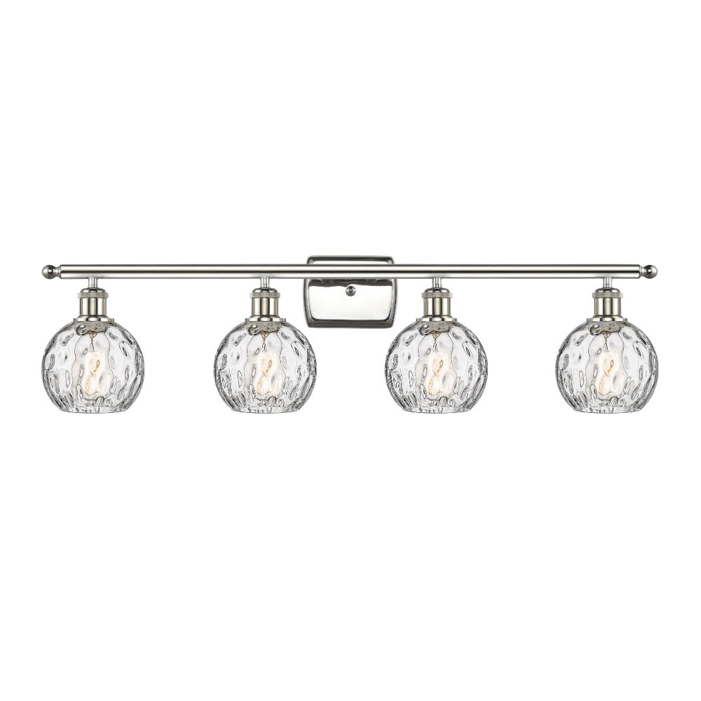 Innovations 516-4W-PN-G1215-6 Athens Water Glass 4 Light 36 inch Bath Vanity Light in Polished Nickel