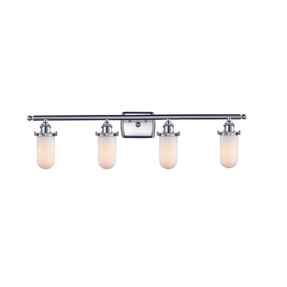 Innovations 516-4W-SN-232-W-LED 4 Light Vintage Dimmable, White Glass LED Kingsbury 36 inch Bathroom Fixture