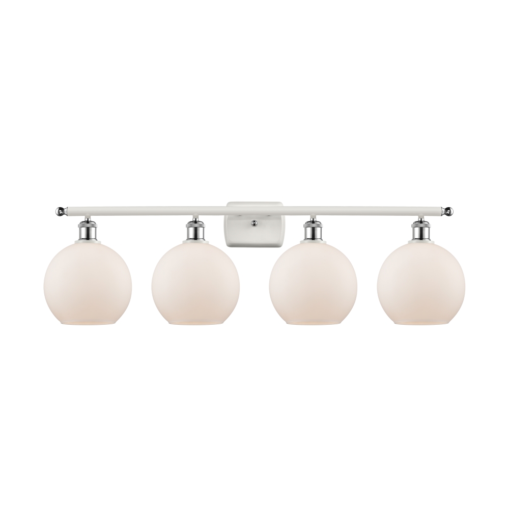 Innovations 516-4W-WPC-G121-8 Athens 4 Light 36 inch Bath Vanity Light in White and Polished Chrome