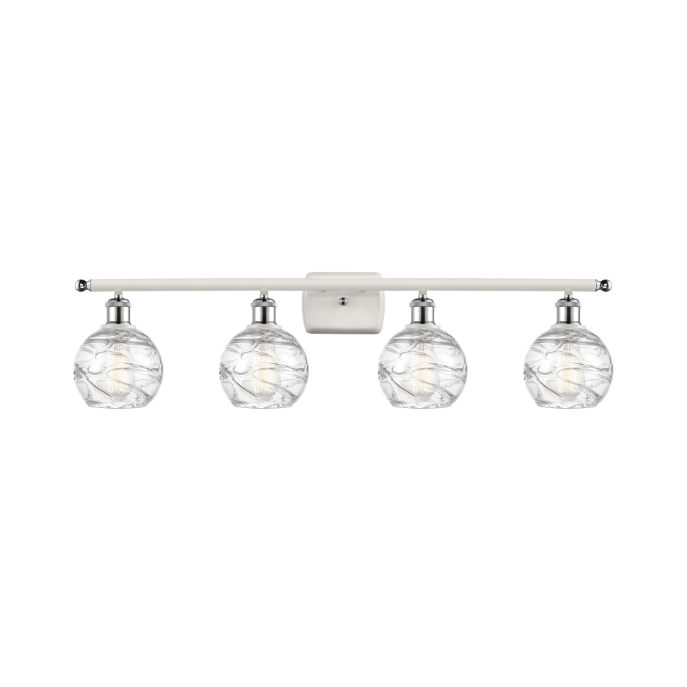 Innovations 516-4W-WPC-G1213-6 Deco Swirl 4 Light 36 inch Bath Vanity Light in White and Polished Chrome