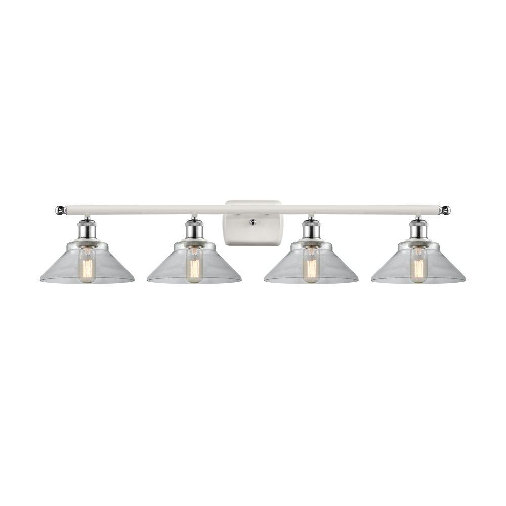 Innovations 516-4W-WPC-G132 Orwell 4 Light Bath Vanity Light part of the Ballston Collection in White and Polished Chrome