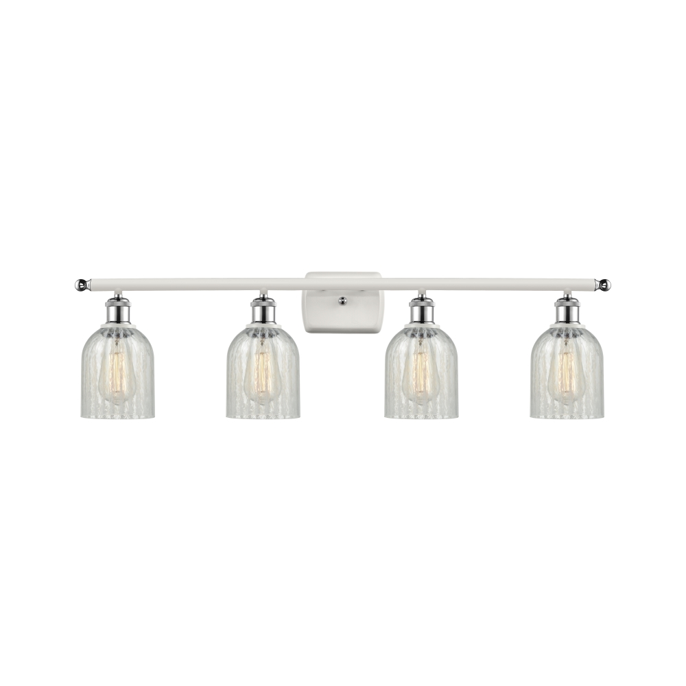 Innovations 516-4W-WPC-G2511 Caledonia 4 Light Bath Vanity Light part of the Ballston Collection in White and Polished Chrome