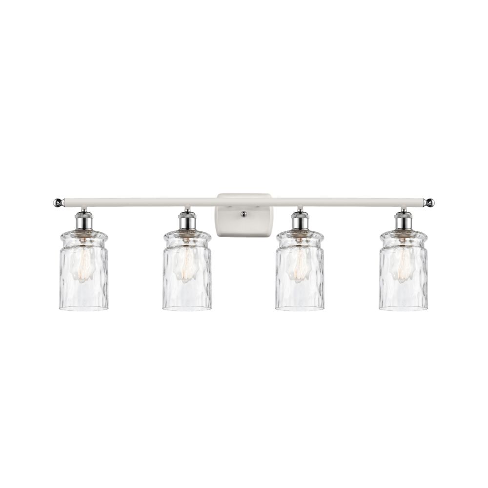 Innovations 516-4W-WPC-G352 Candor 4 Light Bath Vanity Light part of the Ballston Collection in White and Polished Chrome