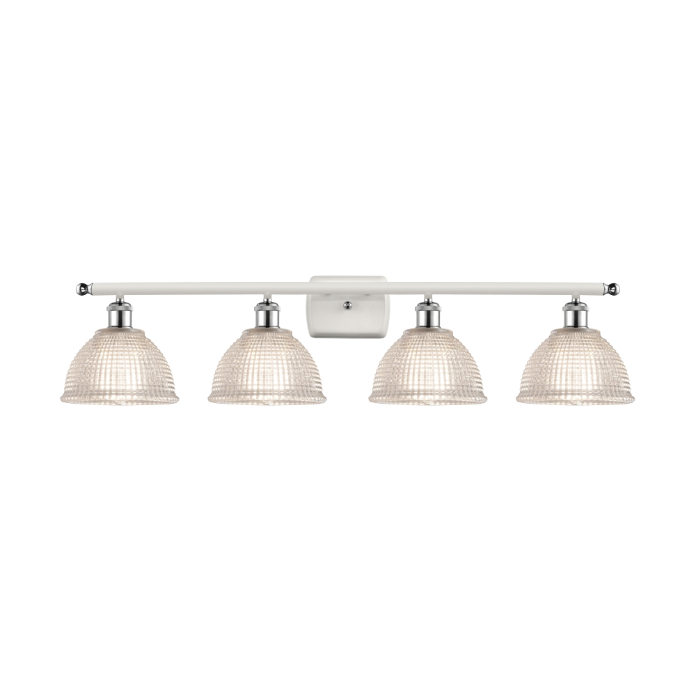 Innovations 516-4W-WPC-G422 Arietta 4 Light Bath Vanity Light part of the Ballston Collection in White and Polished Chrome
