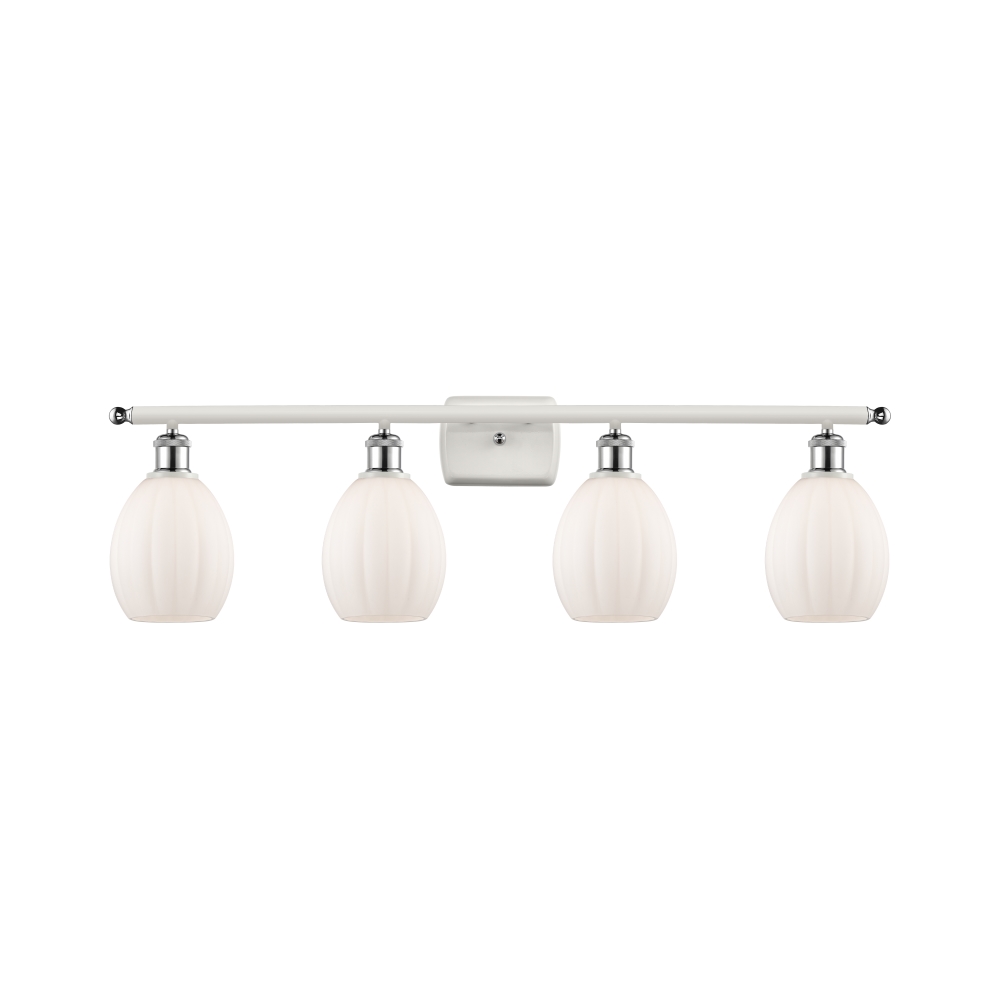 Innovations 516-4W-WPC-G81 Eaton 4 Light Bath Vanity Light part of the Ballston Collection in White and Polished Chrome