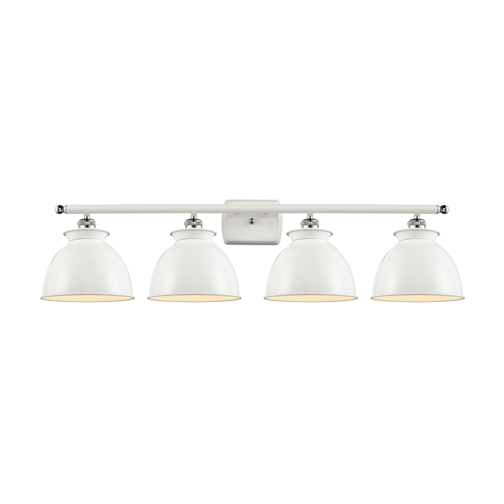 Innovations 516-4W-WPC-M14-W Adirondack 4 Light Bath Vanity Light part of the Ballston Collection in White and Polished Chrome