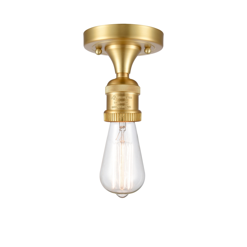 Innovations 517-1C-SG Bare Bulb 1 Light Semi-Flush Mount in Satin Gold